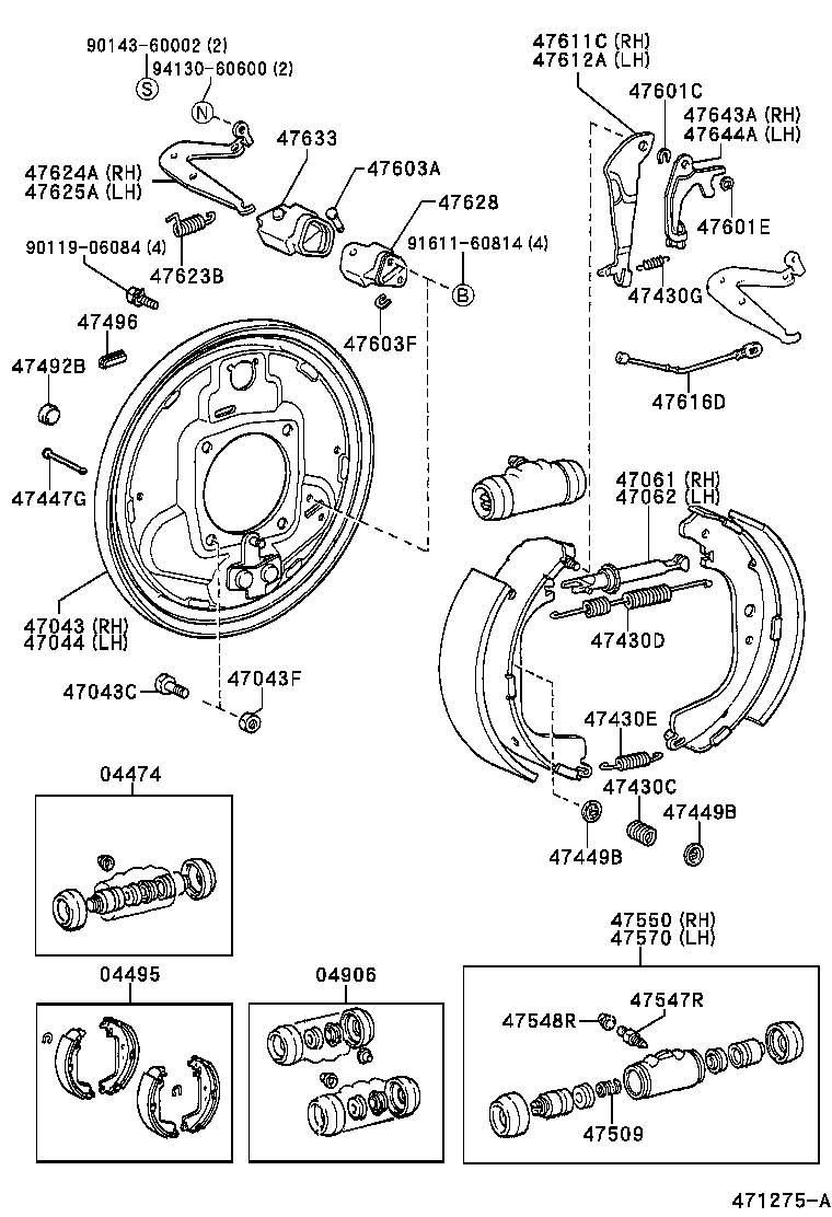 04474-30060 CYLINDER KIT, REAR WHEEL product image