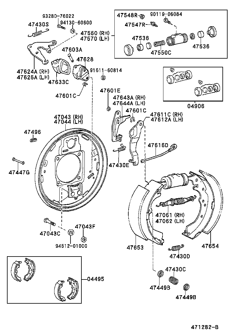 04495-26041 SHOE KIT, REAR BRAKE product image