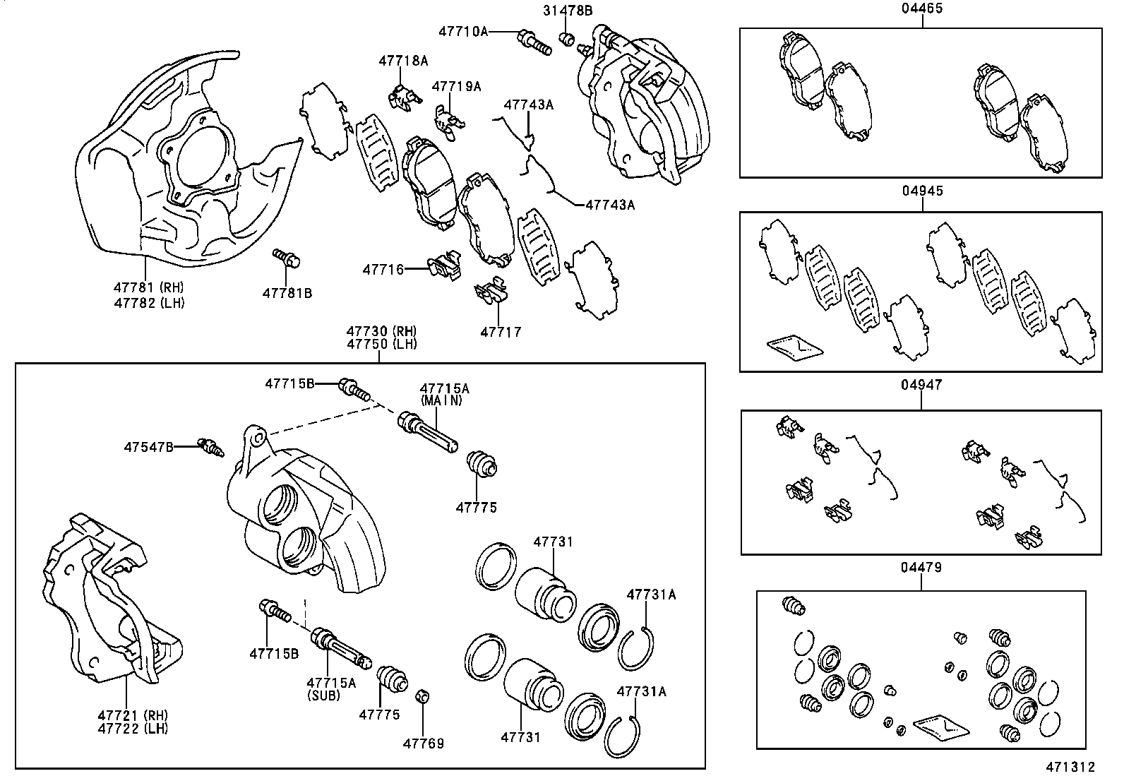 04465-22311 PAD KIT, DISC BRAKE, FRONT product image