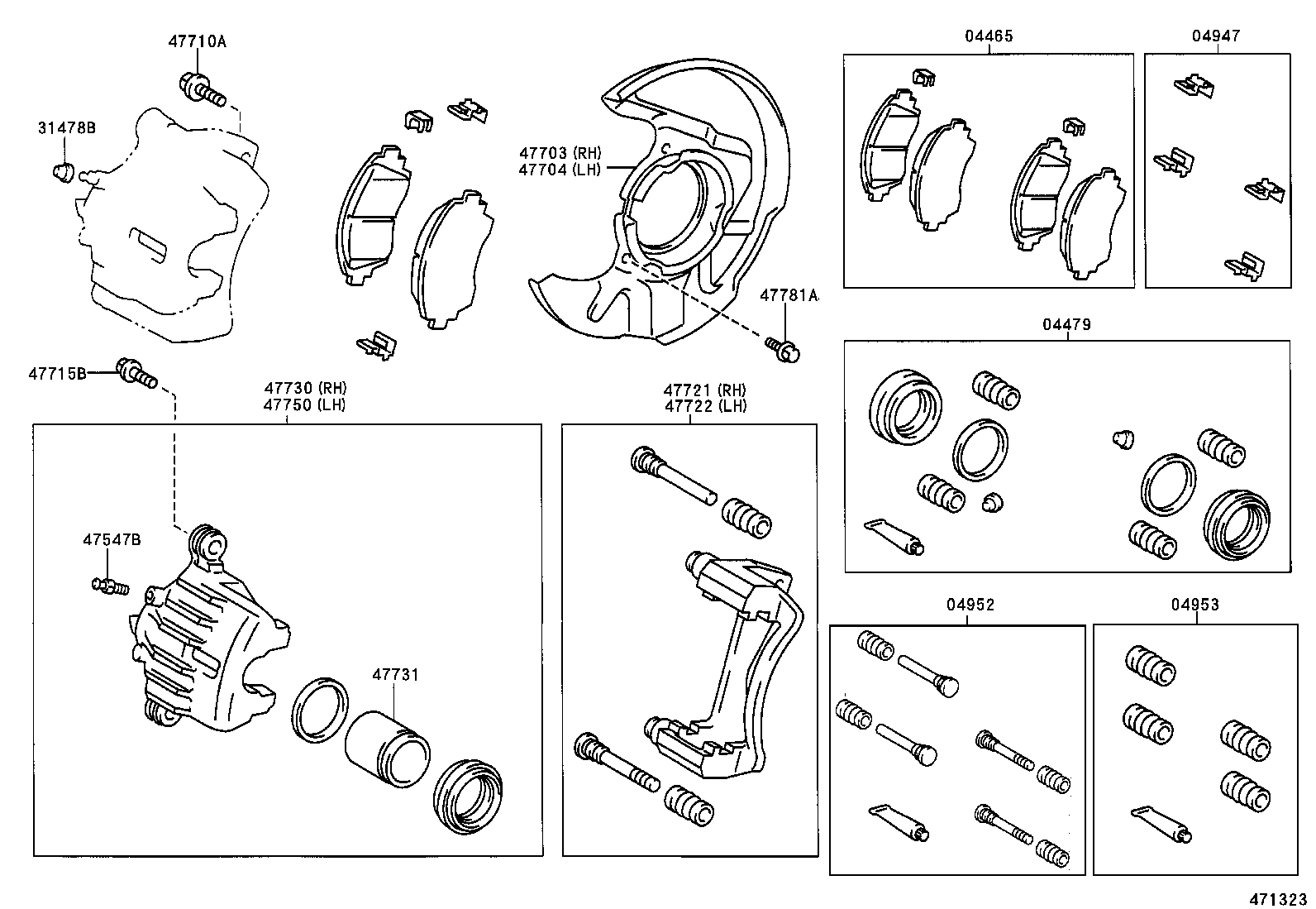 04947-02030 FITTING KIT, DISC BRAKE, FRONT product image