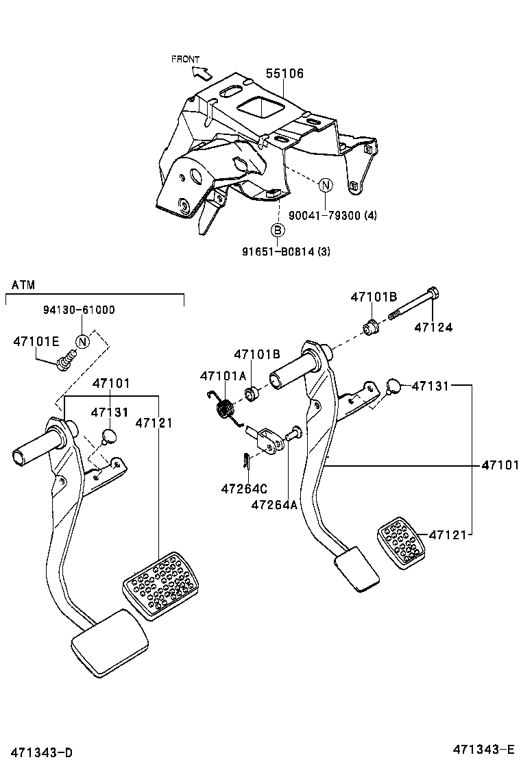 47110-97202 PEDAL SUB-ASSY, BRAKE product image