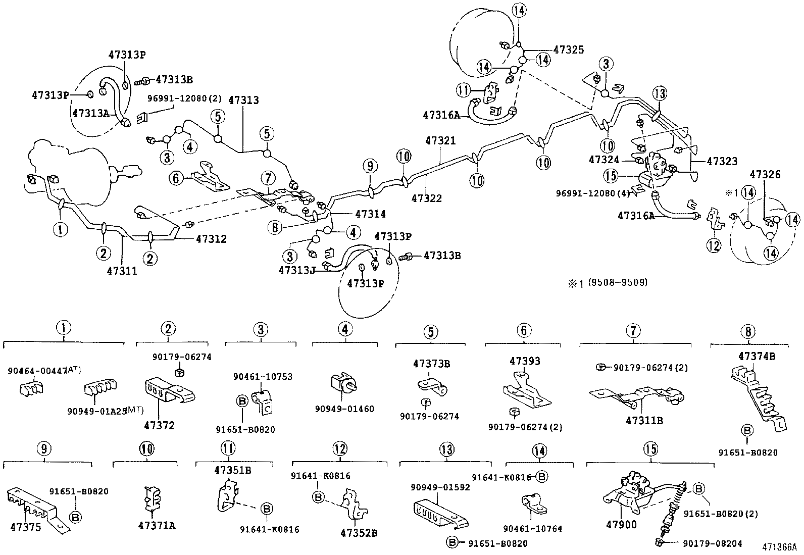 47311-26470 TUBE, FRONT BRAKE, NO.1 product image