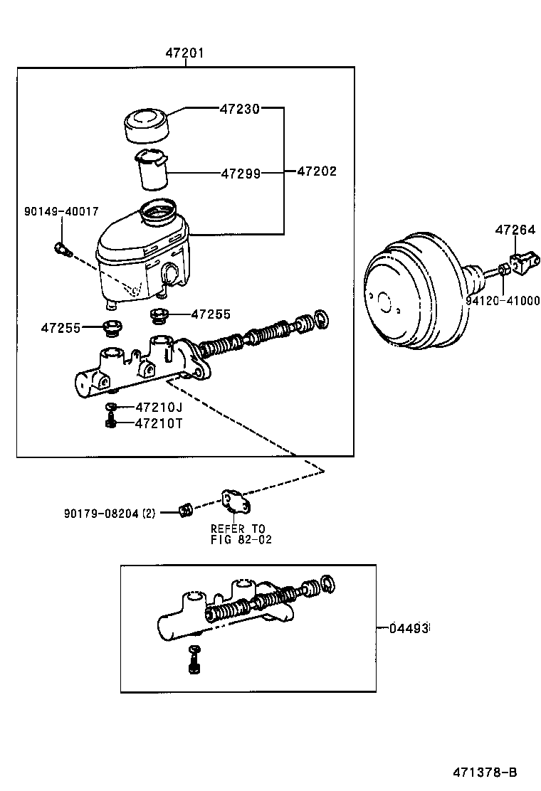 Toyota 47200-0C073 BRAKE BOOSTER ASSY, W/MASTER CYLINDER
