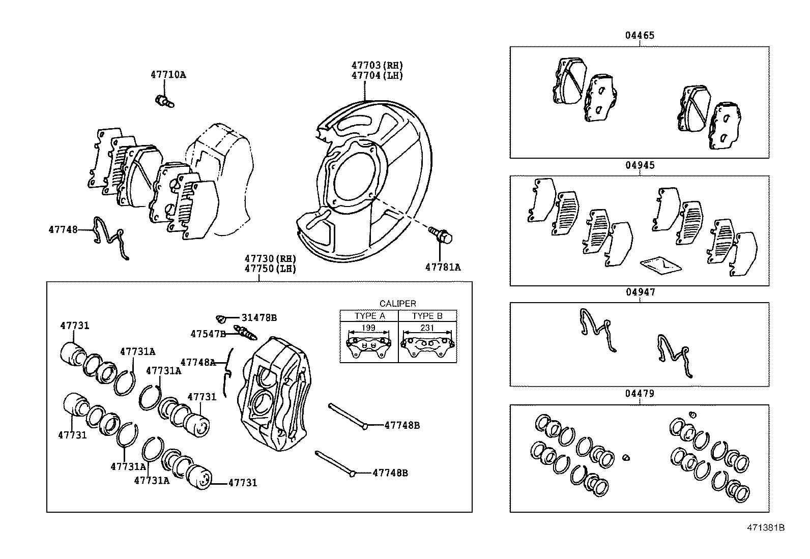 Toyota 04479-0C010 CYLINDER KIT, DISC BRAKE, FRONT