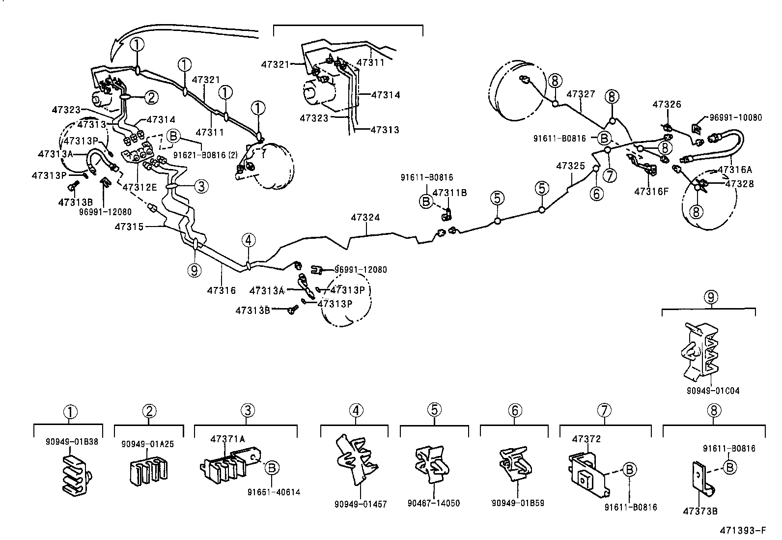 47311-0B010 TUBE, FRONT BRAKE, NO.1 product image