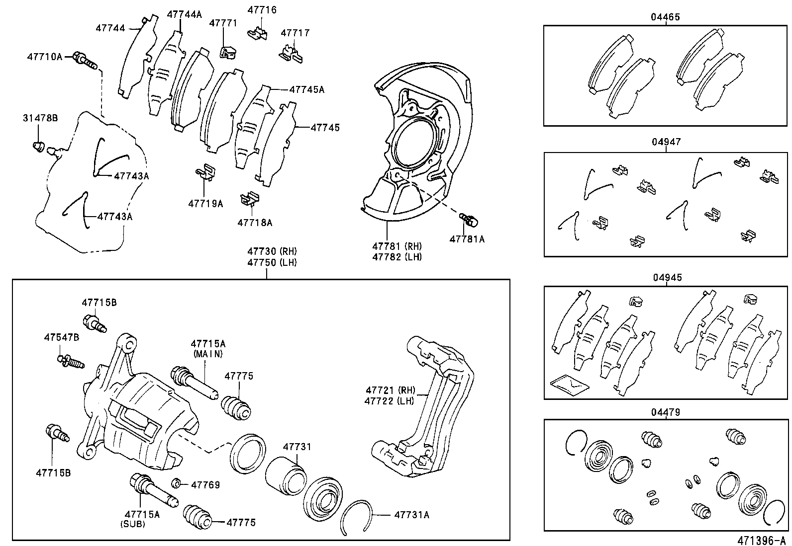 90080-52065 RING, SET(FOR FRONT DISC BRAKE PISTON) product image