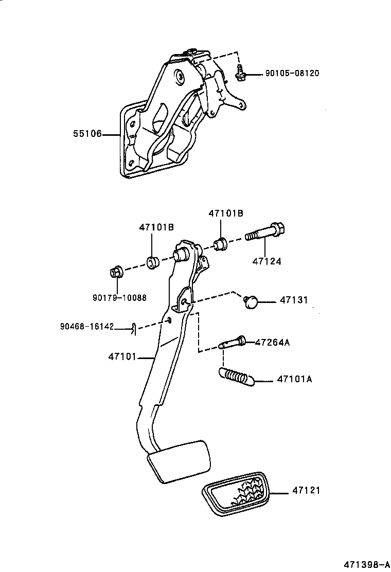 Toyota 90506-14077 SPRING(FOR BRAKE PEDAL RETURN)