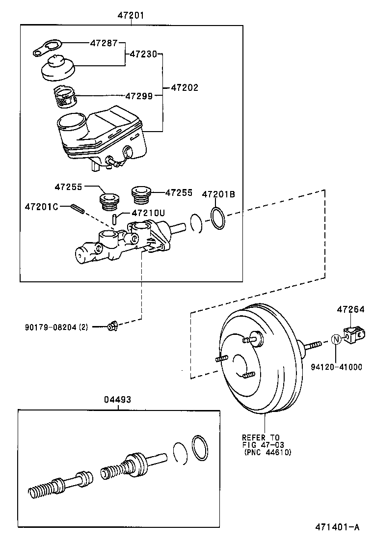 47207-52010 CYLINDER SUB-ASSY, BRAKE MASTER LESS RESERVOIR TANK product image