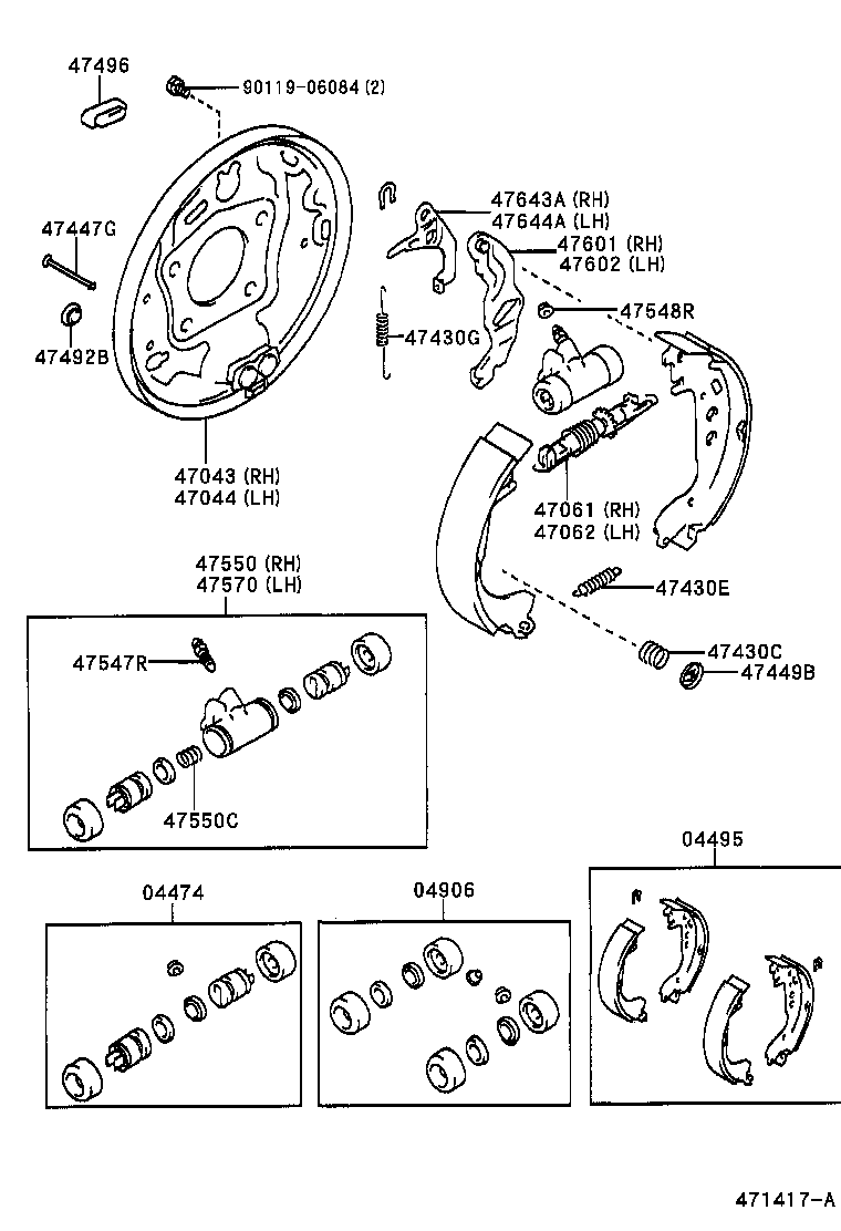 04942-12010 SPRING KIT, REAR BRAKE product image