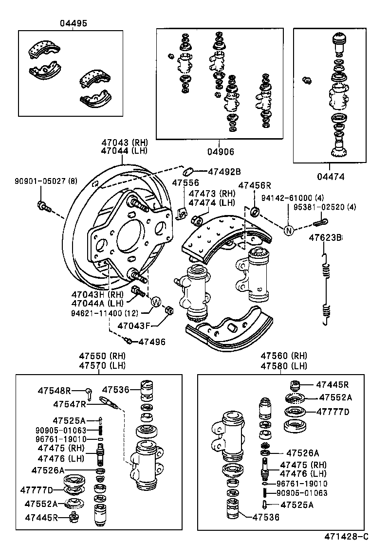 04474-36030 CYLINDER KIT, REAR WHEEL product image