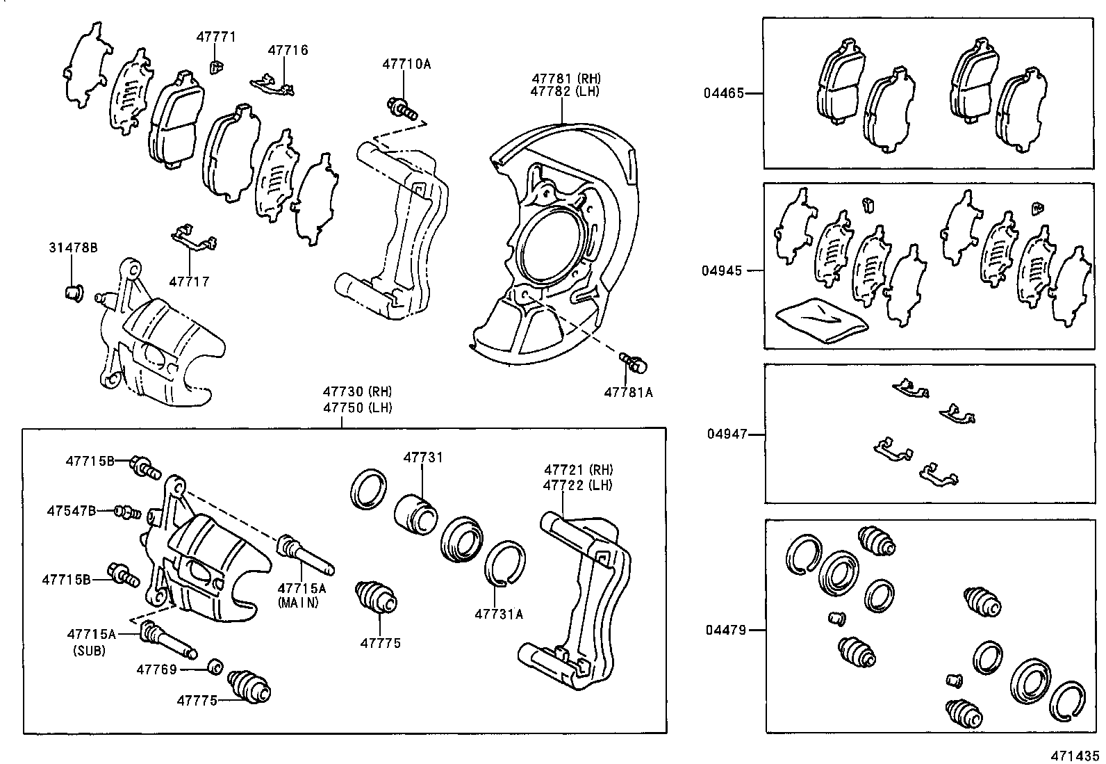 90080-52065 RING, SET(FOR FRONT DISC BRAKE PISTON) product image