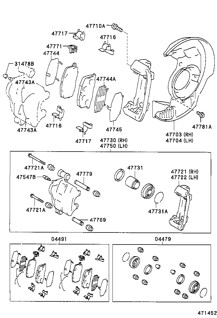 04479-32021 CYLINDER KIT, DISC BRAKE, FRONT product image