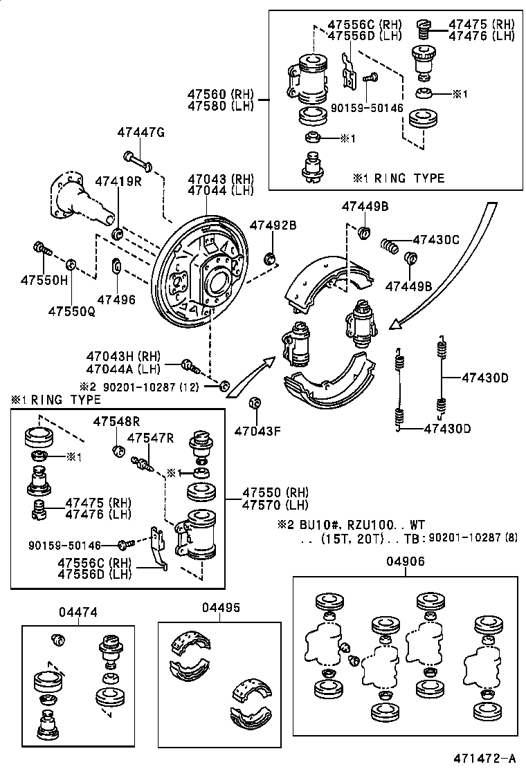 04474-36030 CYLINDER KIT, REAR WHEEL product image