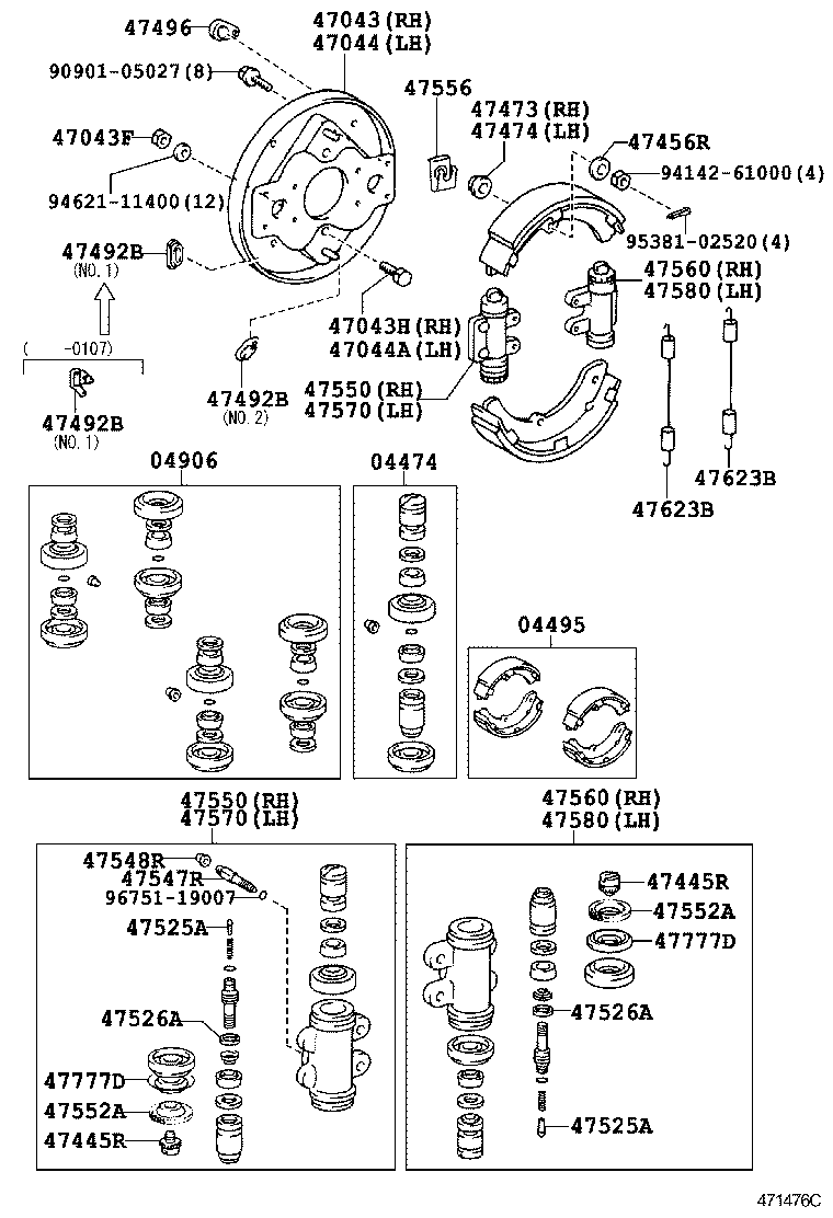 04468-37030 CYLINDER KIT, REAR WHEEL product image