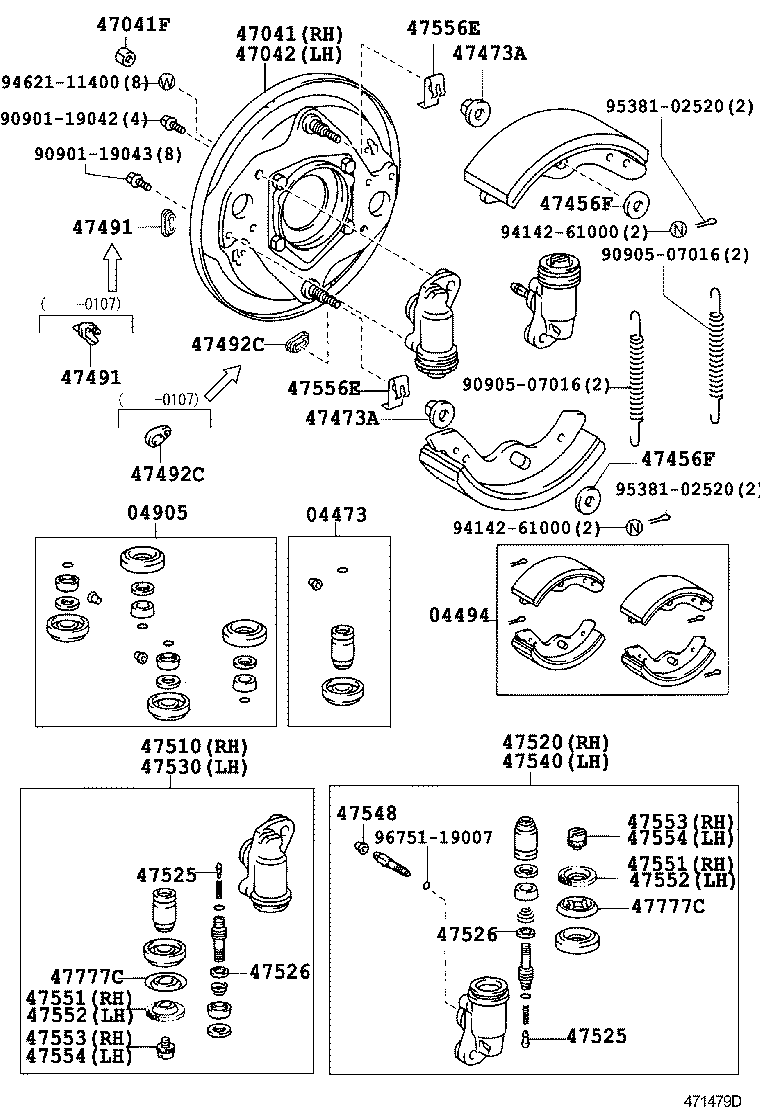 04473-37100 CYLINDER KIT, FRONT WHEEL product image