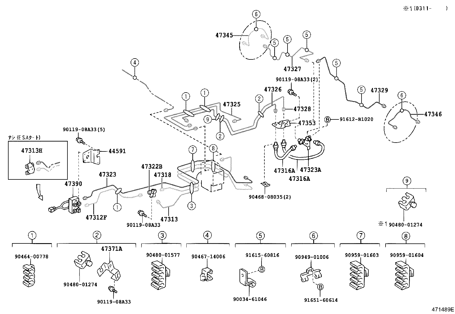 47313-37461 TUBE, FRONT BRAKE, NO.5 product image