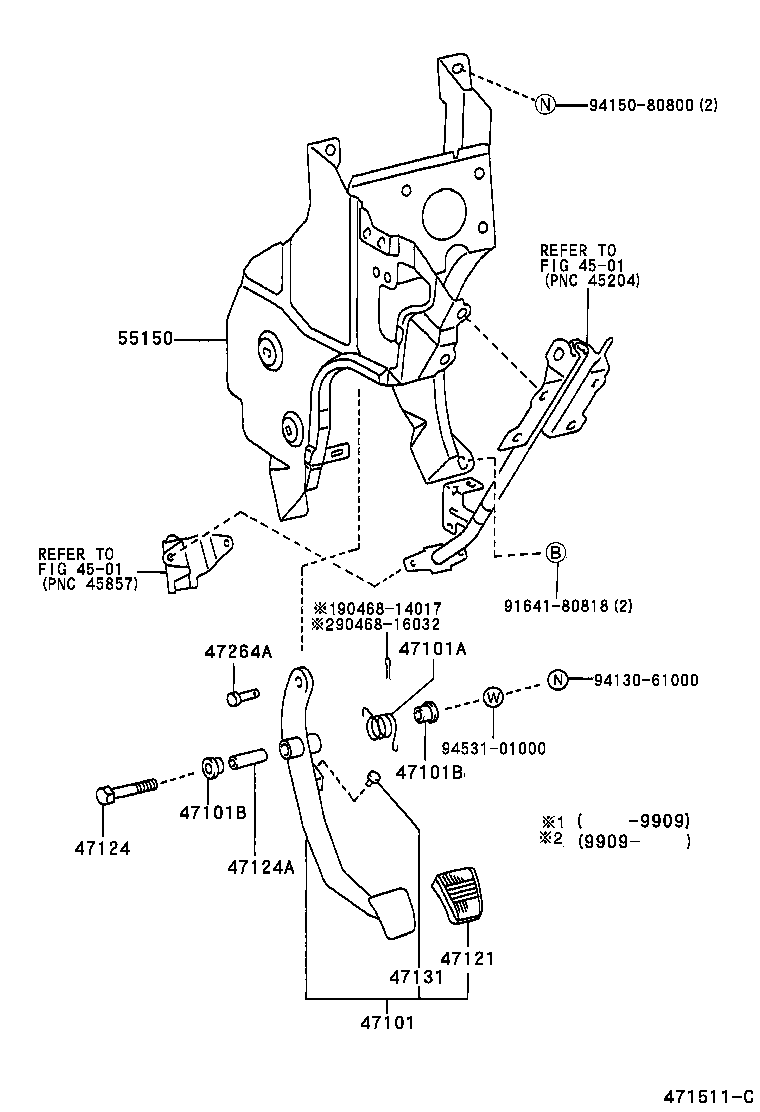 55150-37071 BRACKET ASSY, PEDAL product image