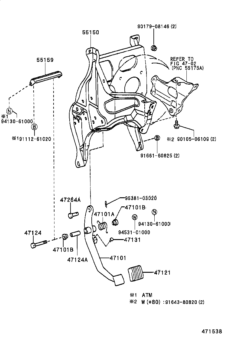 55150-37030 BRACKET ASSY, PEDAL product image