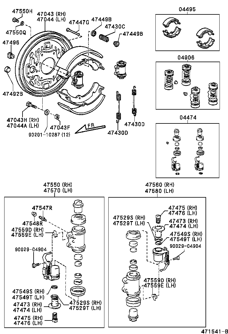 47550-25161 CYLINDER ASSY, REAR WHEEL BRAKE(FOR RH, FRONT OR UPPER) product image