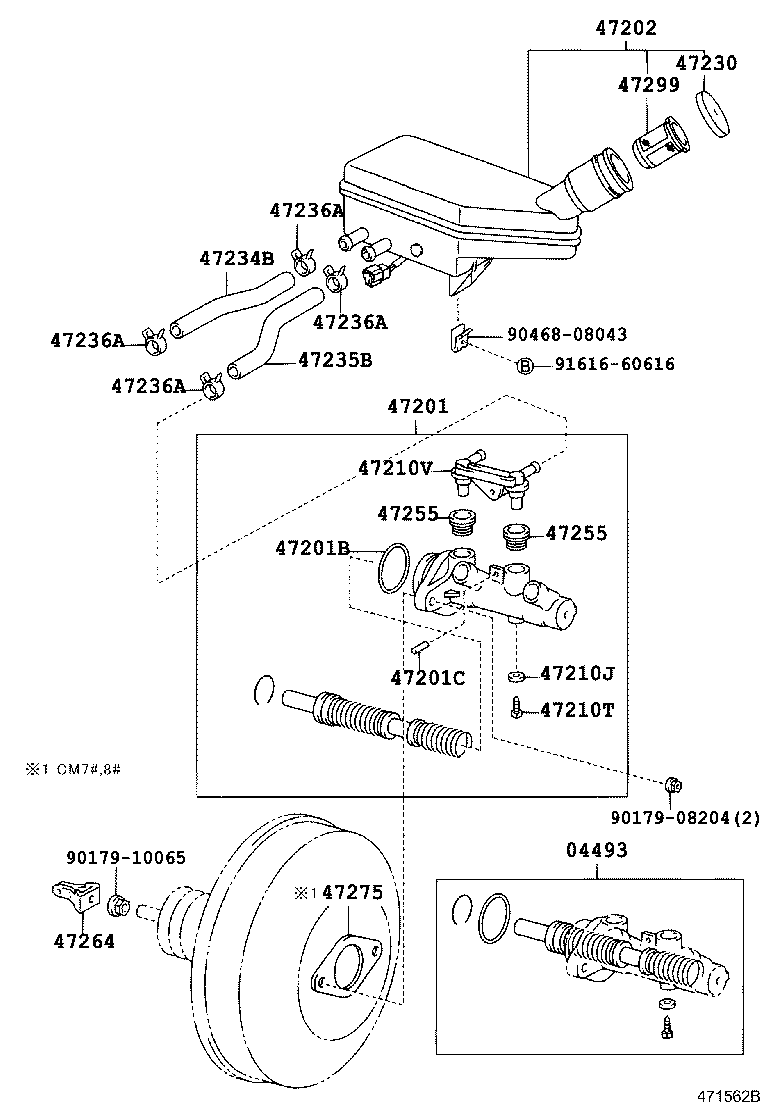 04493-27160 CYLINDER KIT, BRAKE MASTER product image