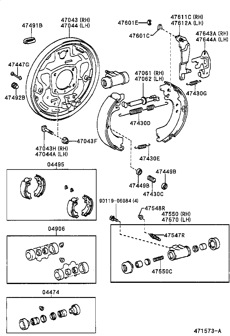 47550-28040 CYLINDER ASSY, REAR WHEEL BRAKE(FOR RH, FRONT OR UPPER) product image