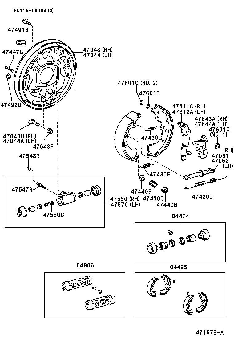 47550-28040 CYLINDER ASSY, REAR WHEEL BRAKE(FOR RH, FRONT OR UPPER) product image
