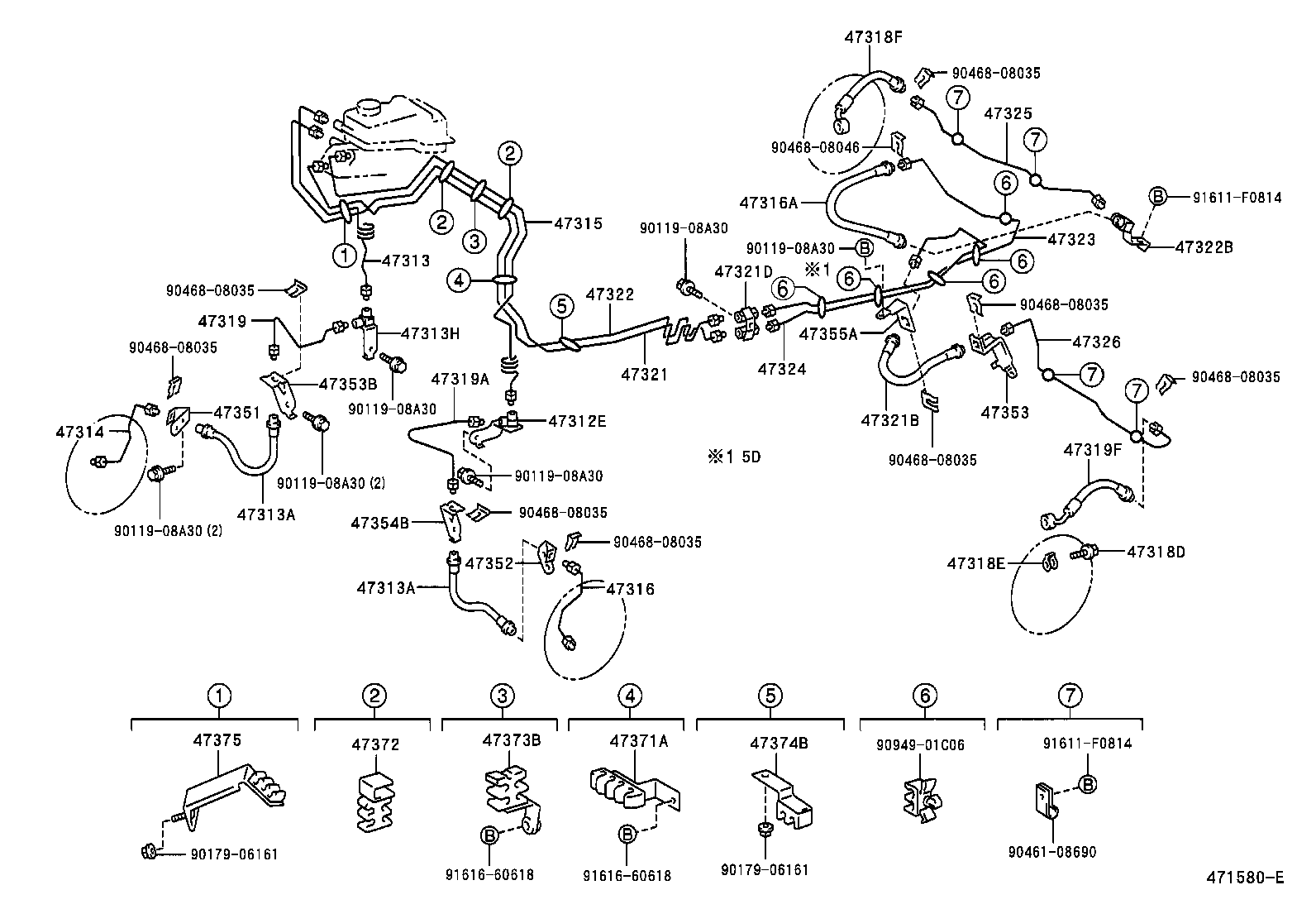 47311-60500 TUBE, FRONT BRAKE, NO.1 product image