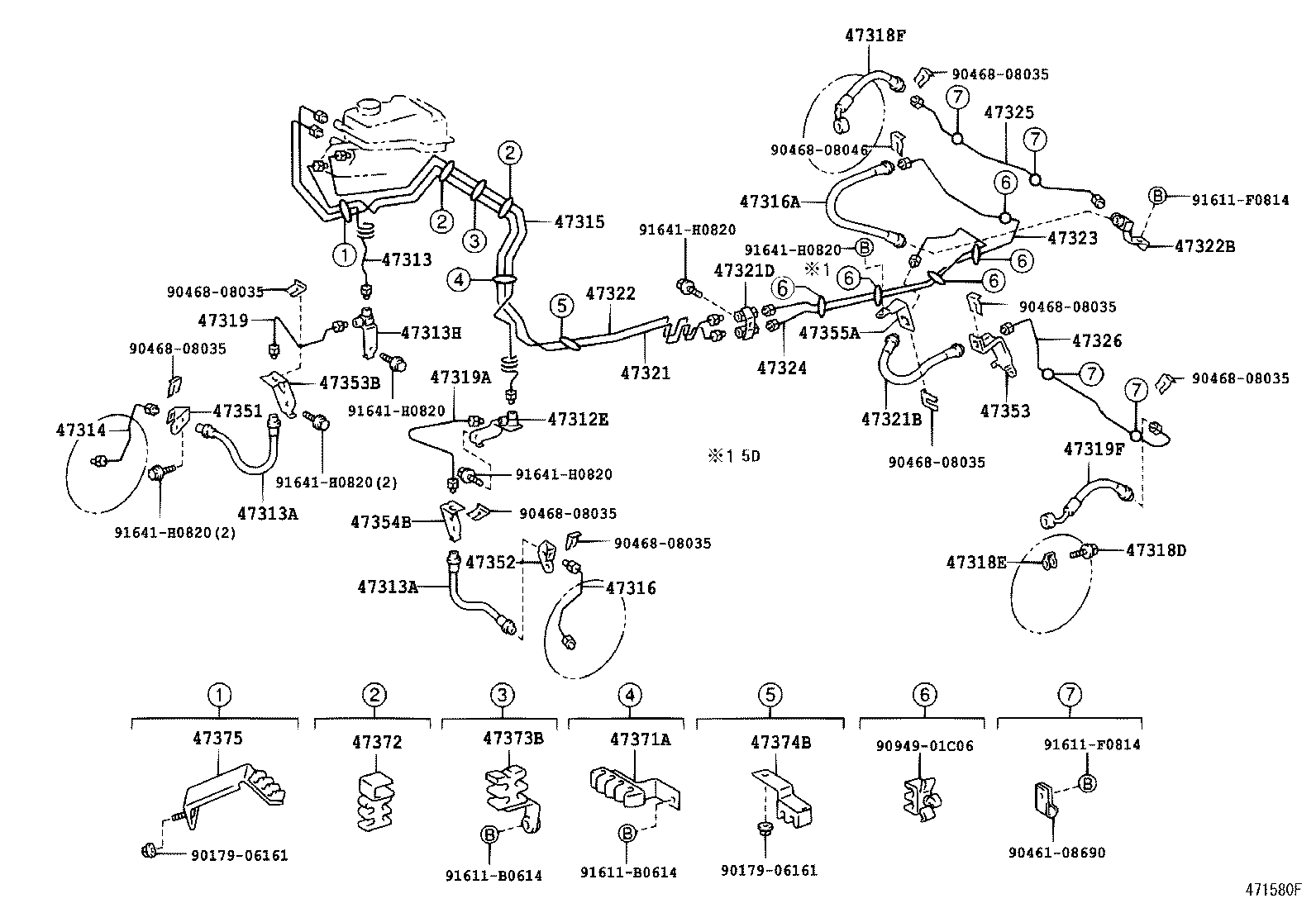 47325-60221 TUBE, REAR BRAKE, NO.5 product image