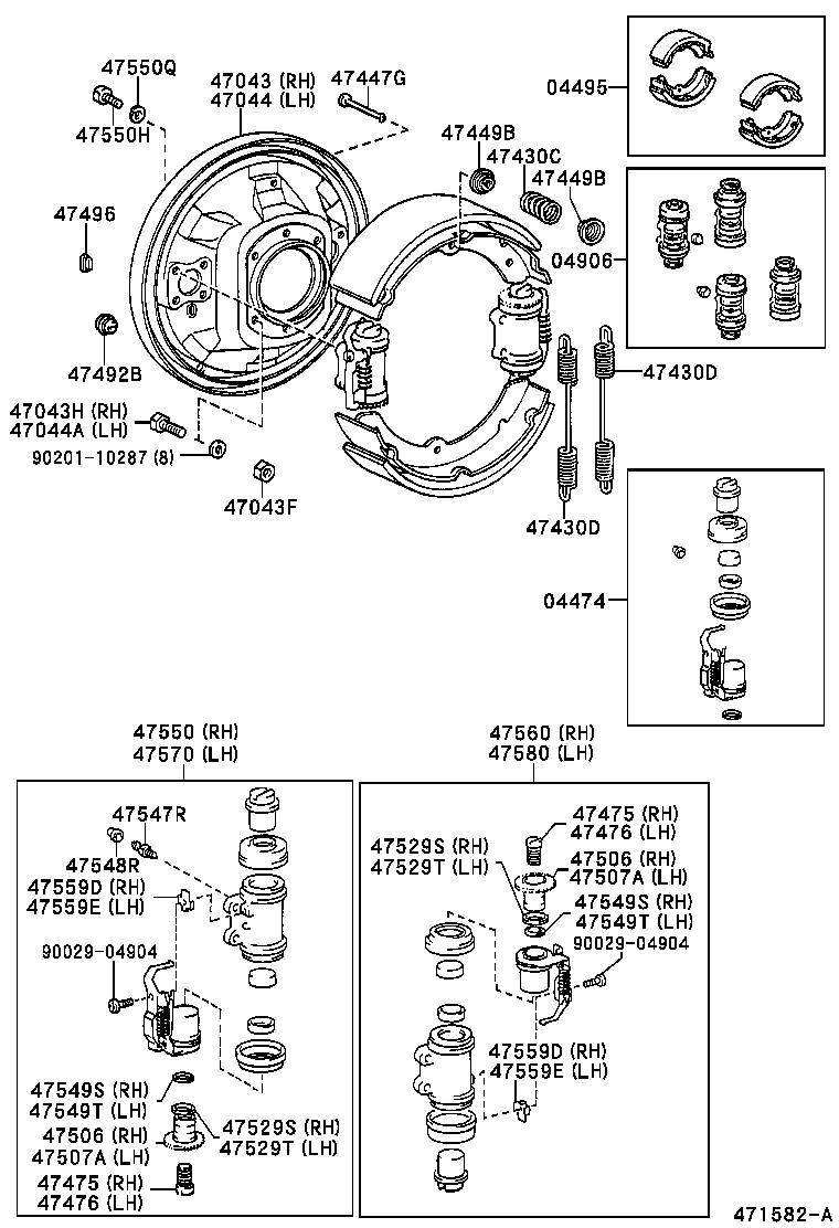 04494-25040 SHOE KIT, REAR BRAKE product image
