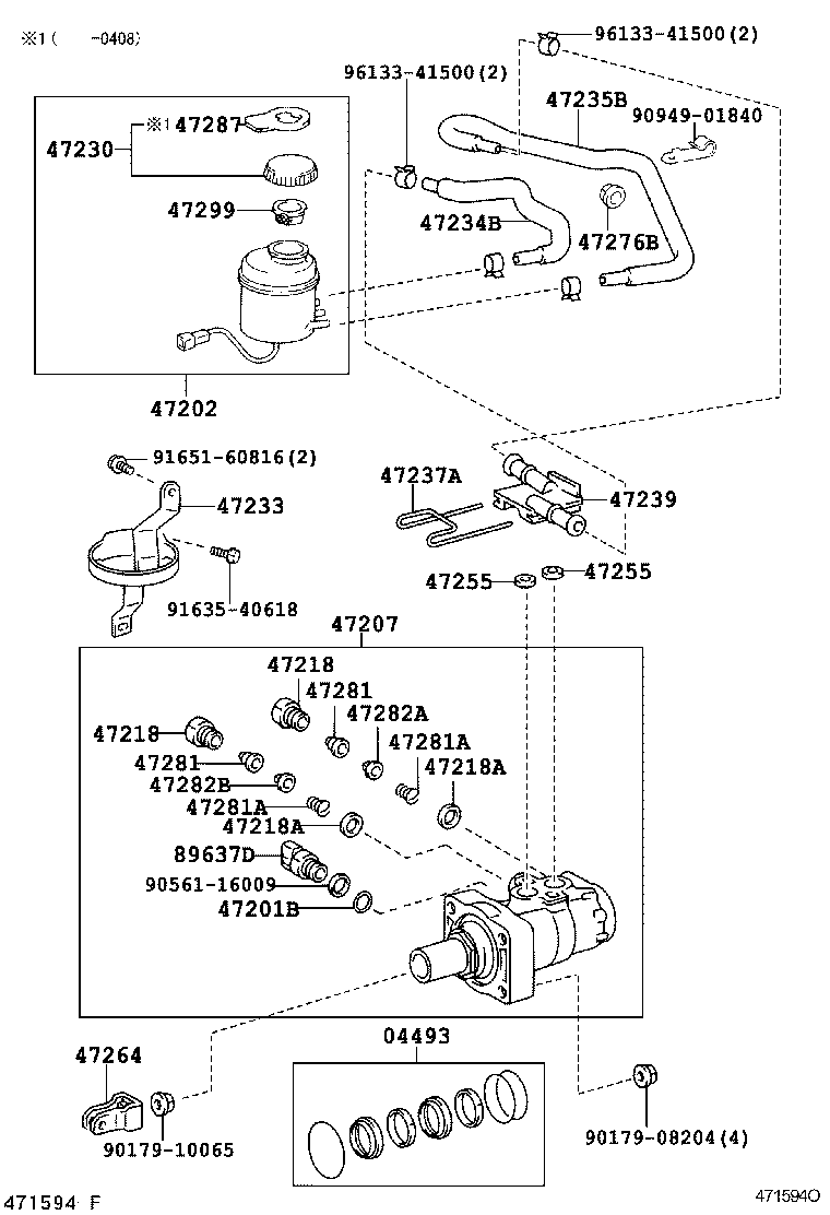 47201-36432 CYLINDER SUB-ASSY, BRAKE MASTER product image