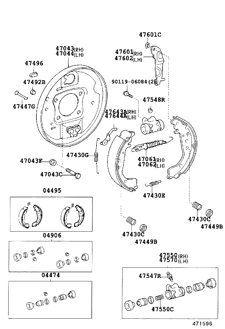 04495-59010 SHOE KIT, REAR BRAKE product image