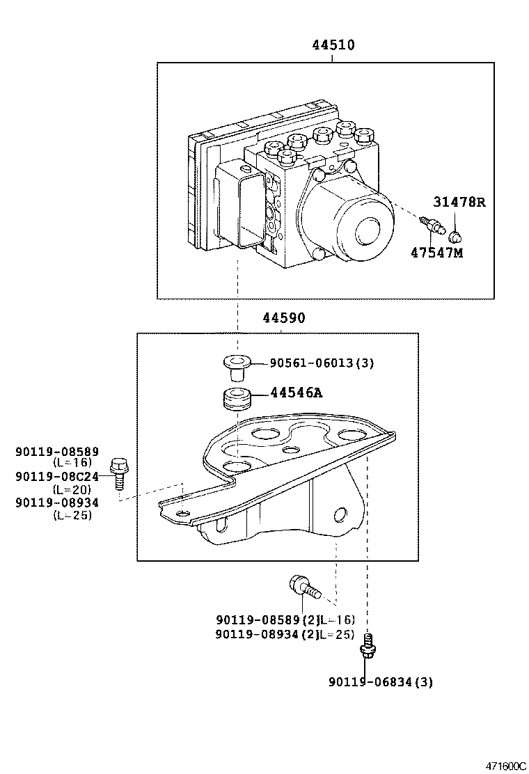 44050-52240 ACTUATOR ASSY, BRAKE product image