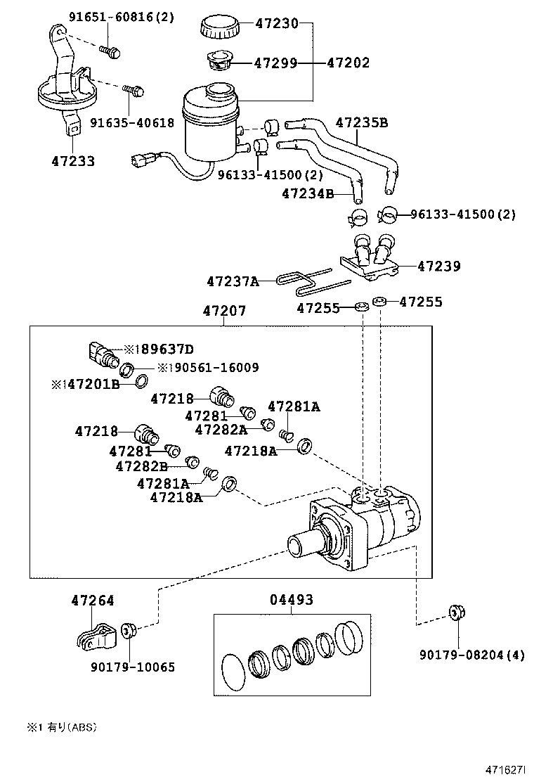 47201-36440 CYLINDER SUB-ASSY, BRAKE MASTER product image