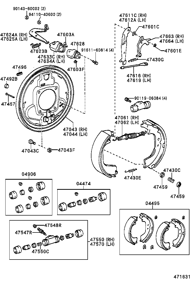 04495-60060 SHOE KIT, REAR BRAKE product image