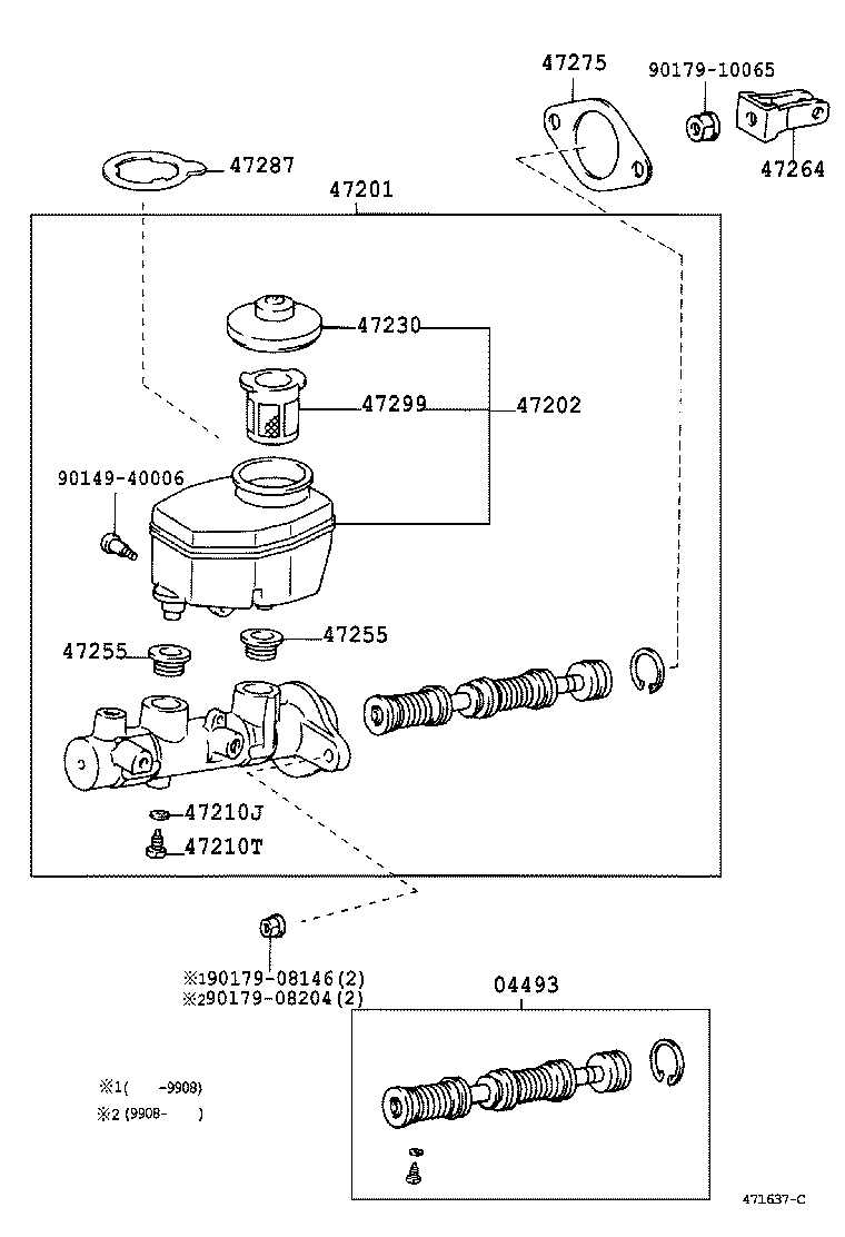 04493-60230 CYLINDER KIT, BRAKE MASTER product image
