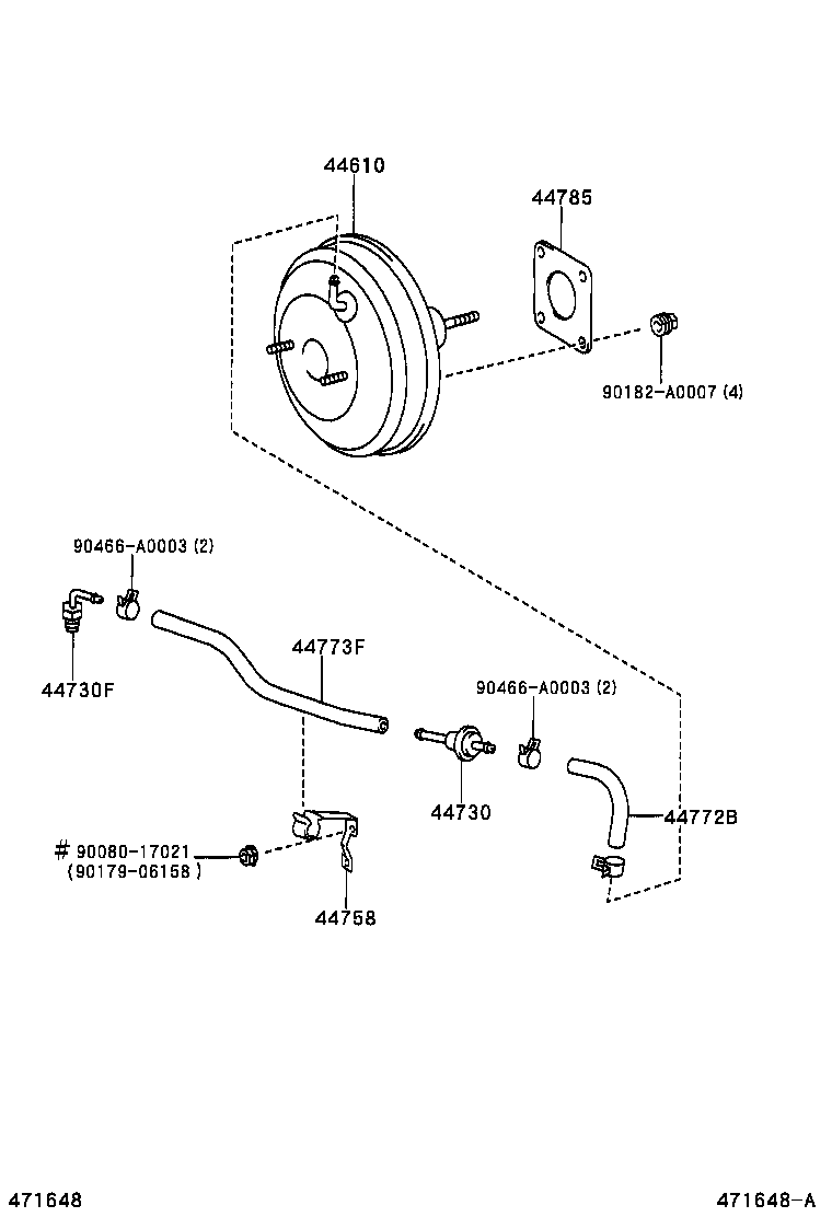 Toyota 44758-07020 BRACKET, VACUUM CHECK VALVE