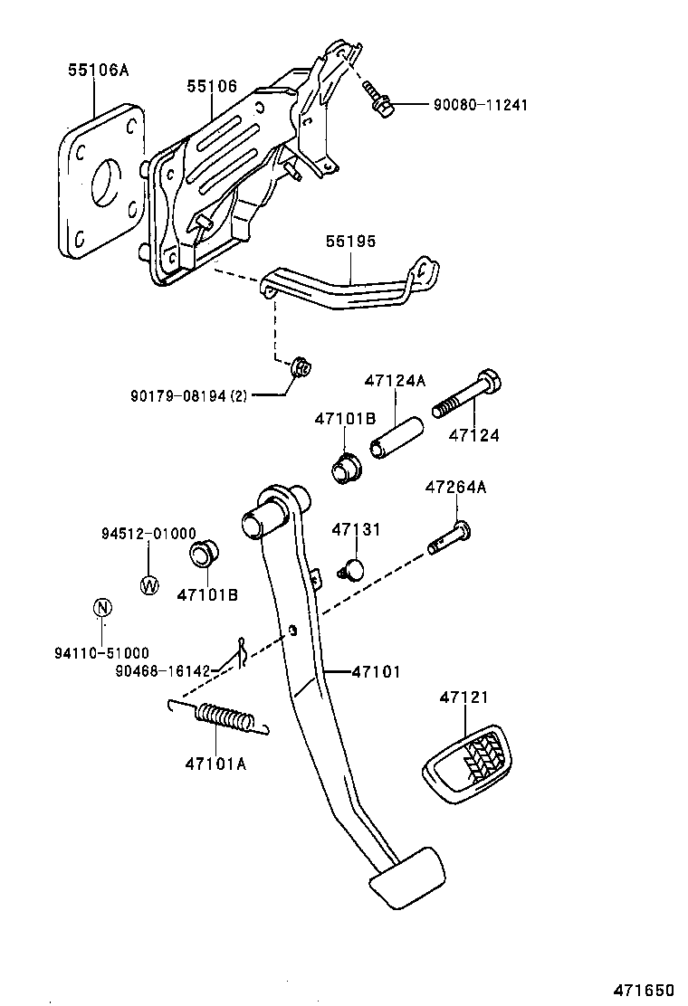 90080-10100 SHAFT, BRAKE PEDAL product image