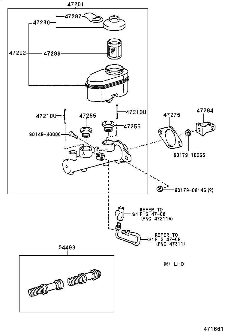 47264-48010 CLEVIS, MASTER CYLINDER PUSH ROD product image