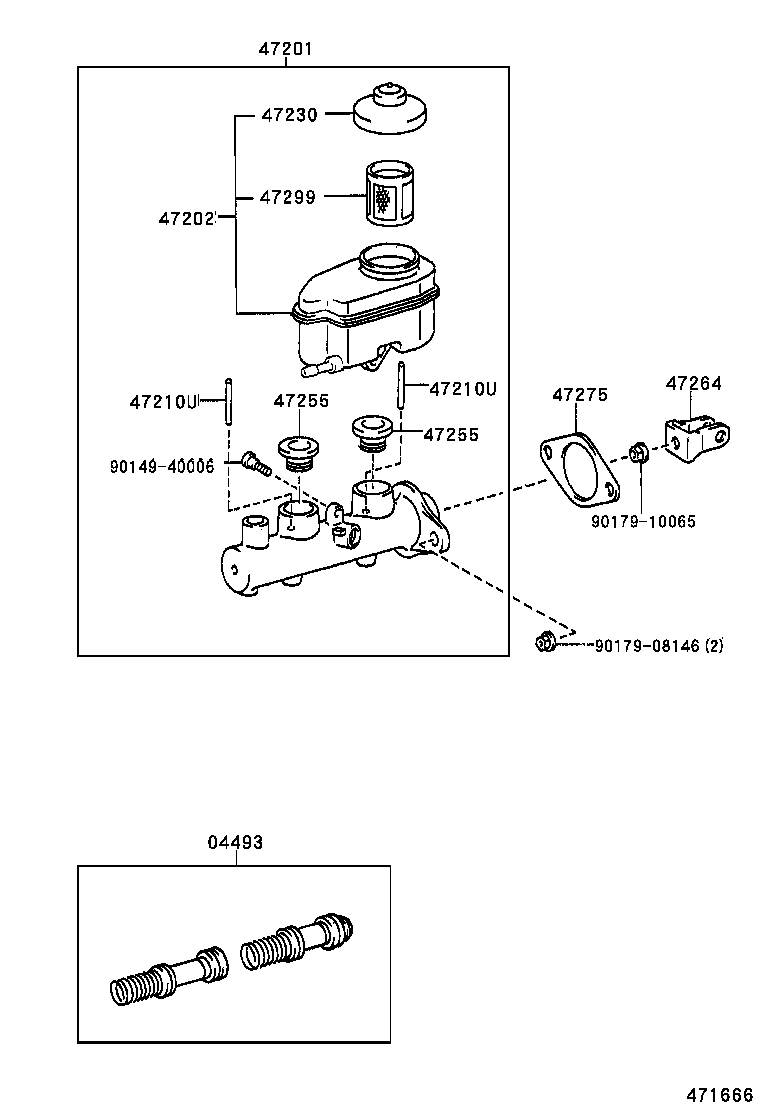 04493-33130 CYLINDER KIT, BRAKE MASTER product image