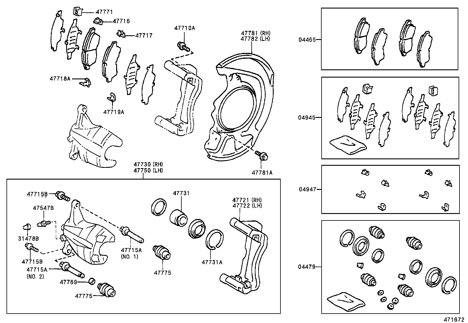 04465-33210 PAD KIT, DISC BRAKE, FRONT product image