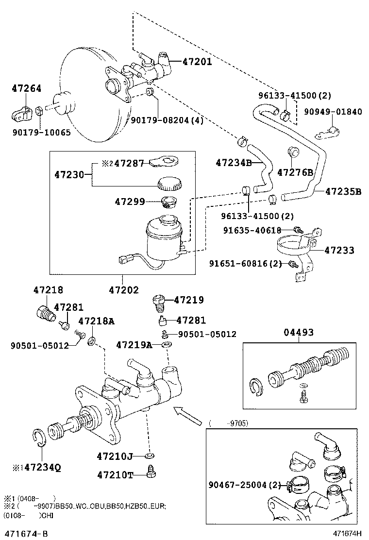 47201-36432 CYLINDER SUB-ASSY, BRAKE MASTER product image