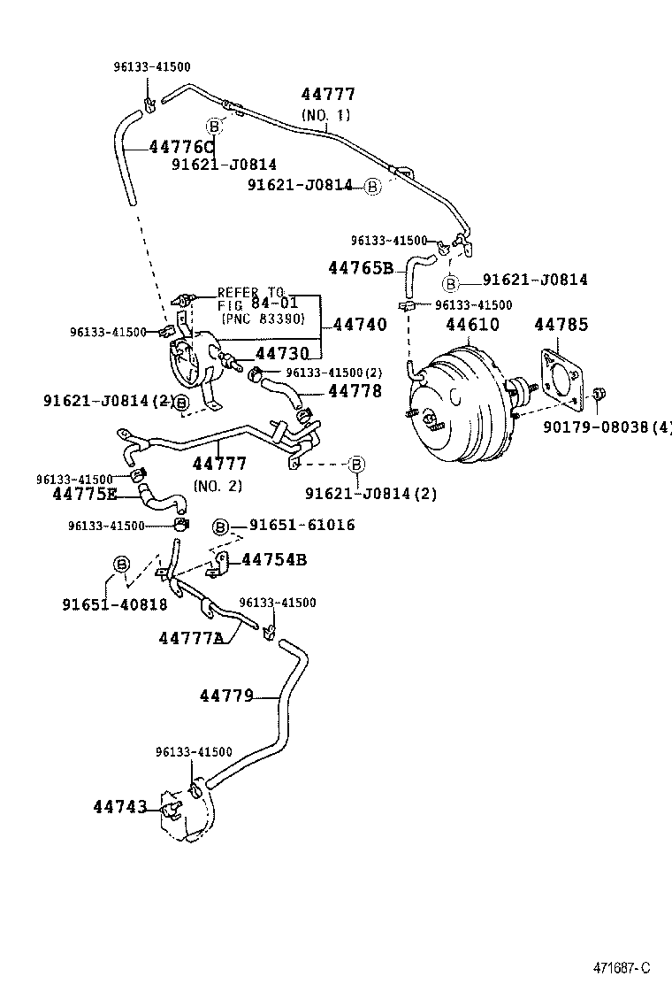 44772-60110 HOSE, VACUUM RESERVOIR TO BRAKE BOOSTER product image