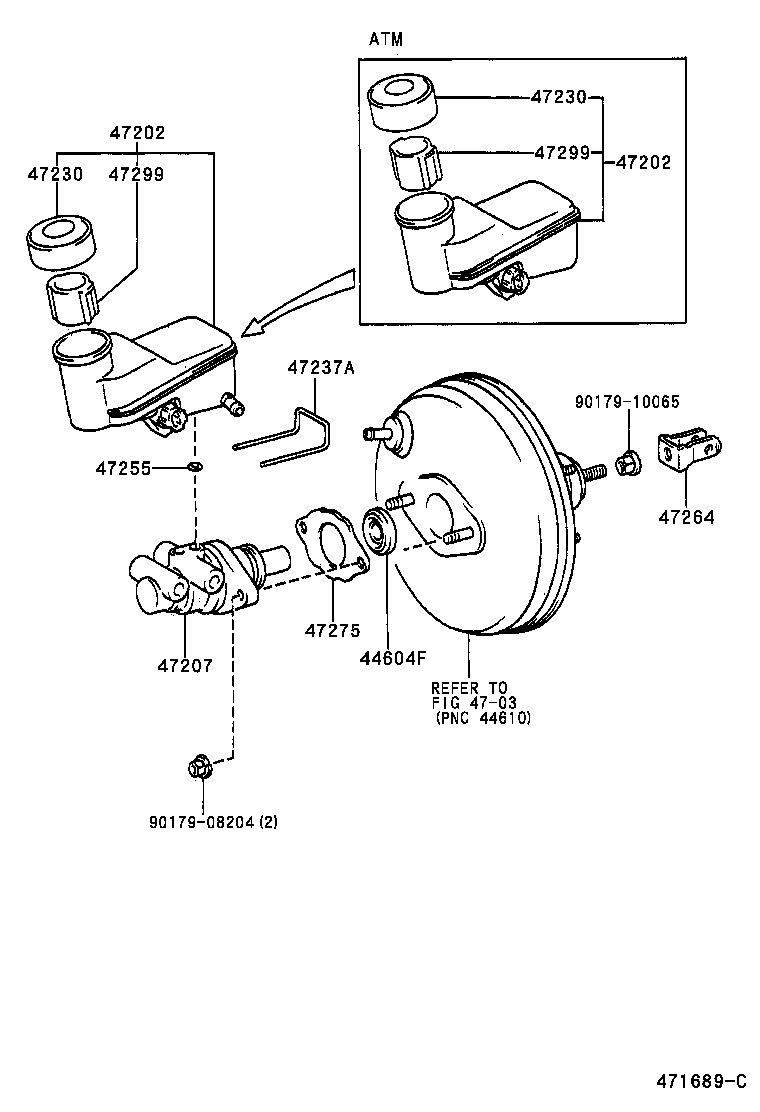 Toyota 47230-52030 CAP ASSY, BRAKE MASTER CYLINDER RESERVOIR FILLER