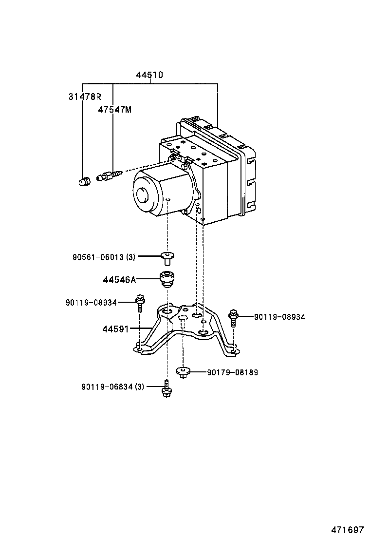 47311-46030 TUBE, FRONT BRAKE, NO.1 product image