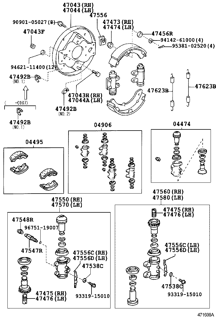 04495-37040 SHOE KIT, REAR BRAKE product image