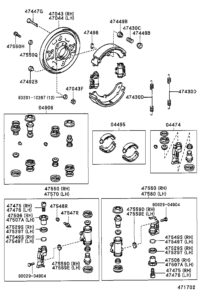 04495-37040 SHOE KIT, REAR BRAKE product image