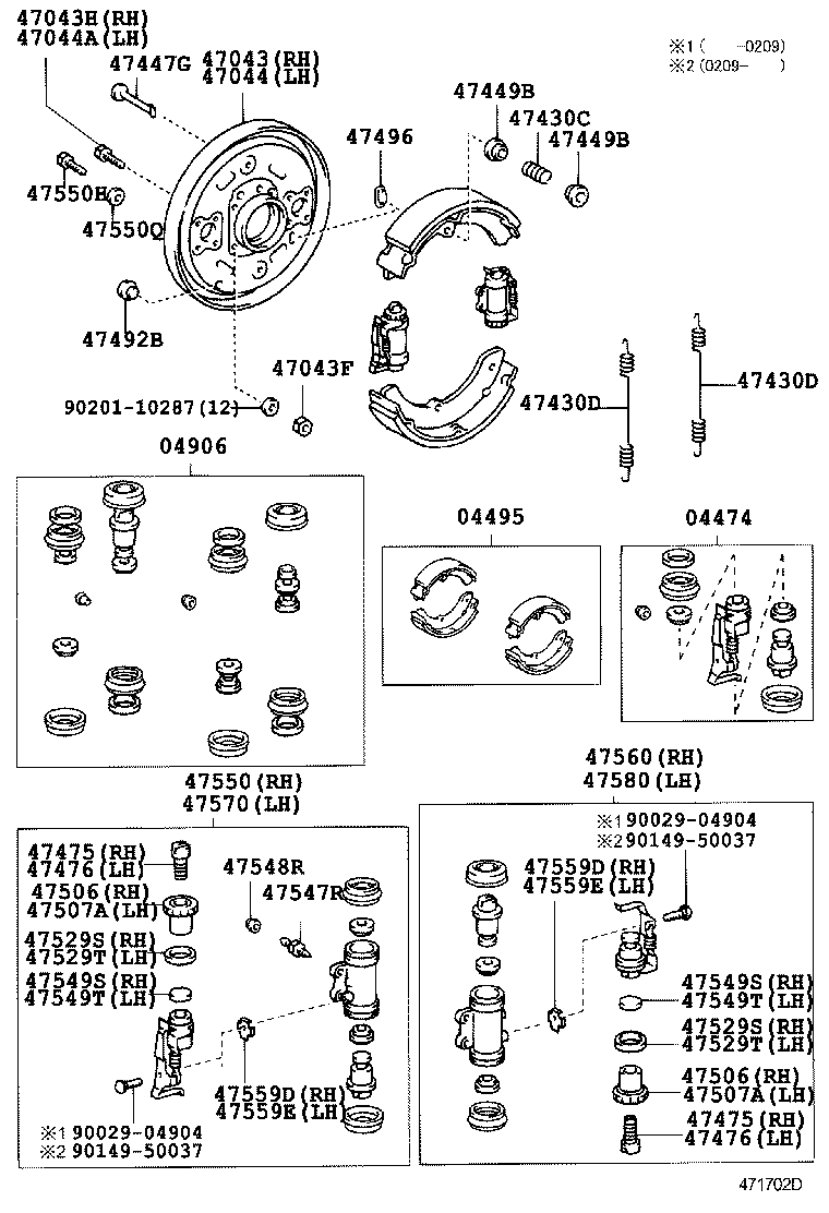 04468-37030 CYLINDER KIT, REAR WHEEL product image