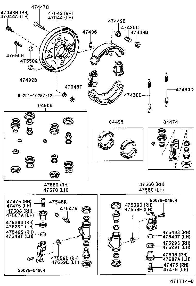 04474-37160 CYLINDER KIT, REAR WHEEL product image