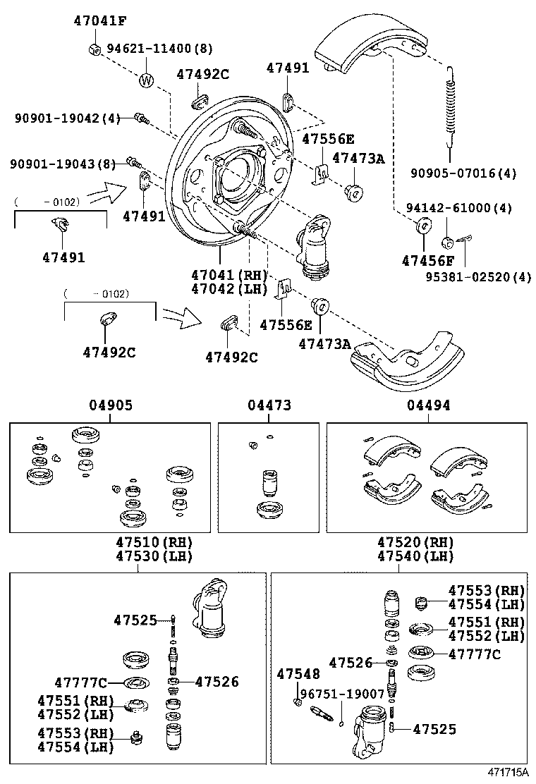 04473-37050 CYLINDER KIT, FRONT WHEEL product image