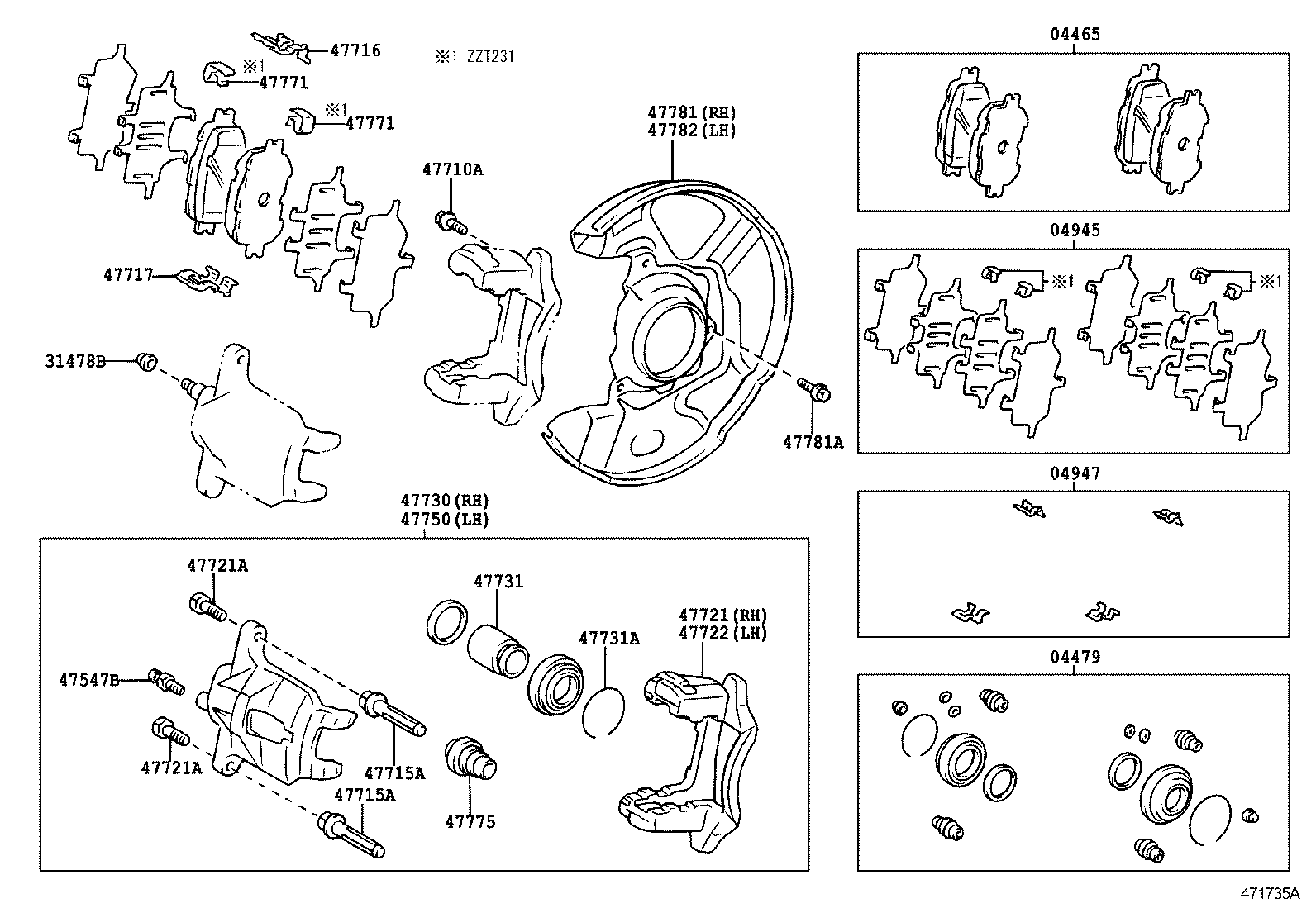 Toyota 04947-20110 FITTING KIT, DISC BRAKE, FRONT